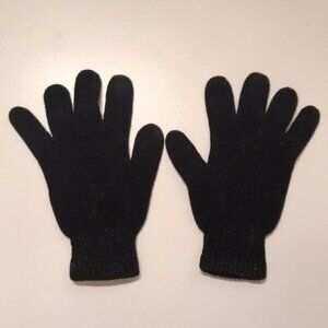 🖤✨ Soft Black Chenille Knit Gloves w/ Glitter Accents | Cozy Winter Warmth✨🖤